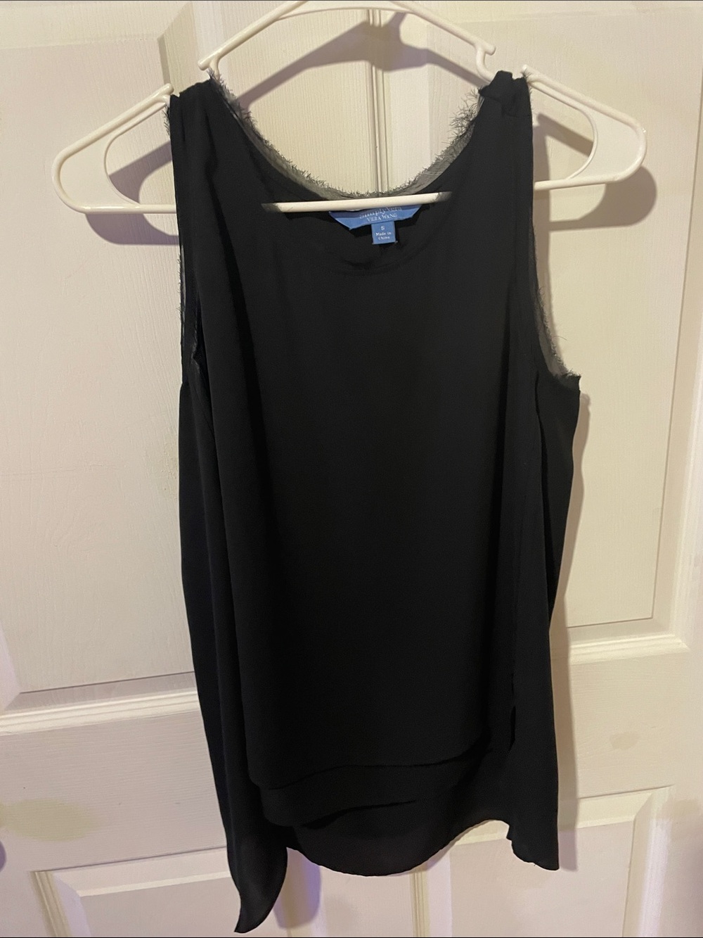 Black Layered Chiffon Tank Top